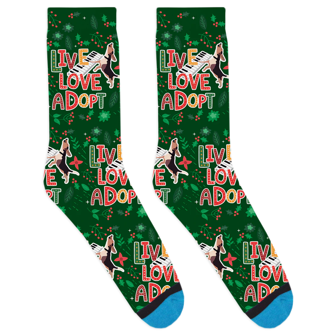 Buddy Mercury Christmas Live Love Adopt Socks