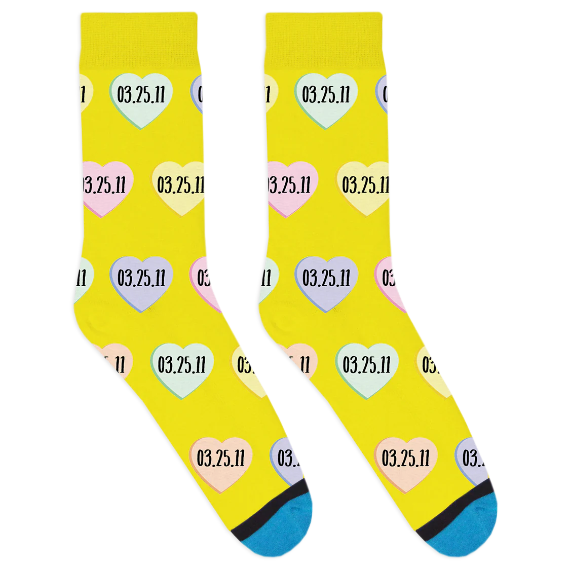 Custom Candy Heart Date Socks - Image 10