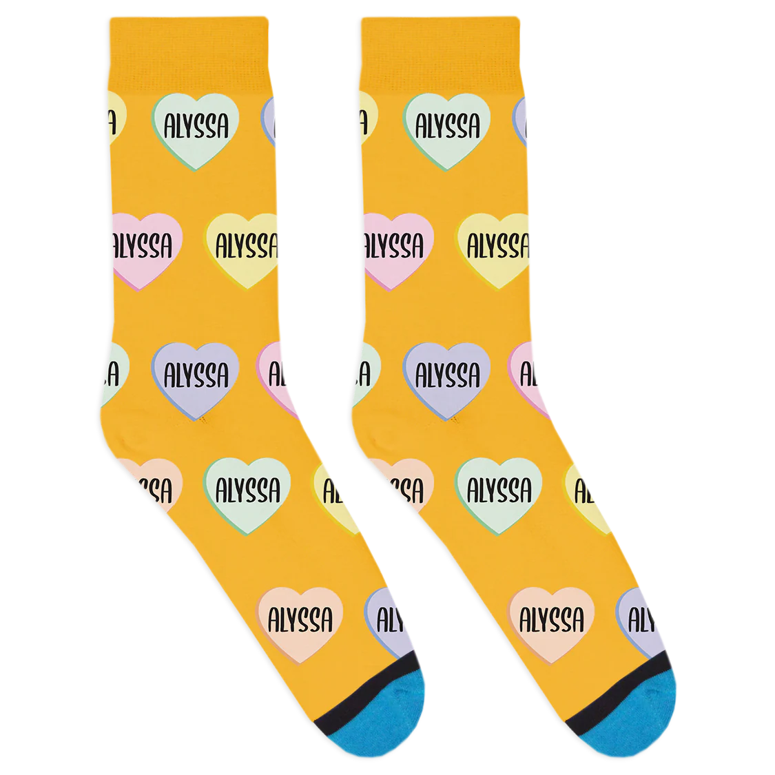 Custom Candy Heart Name Socks - Image 6