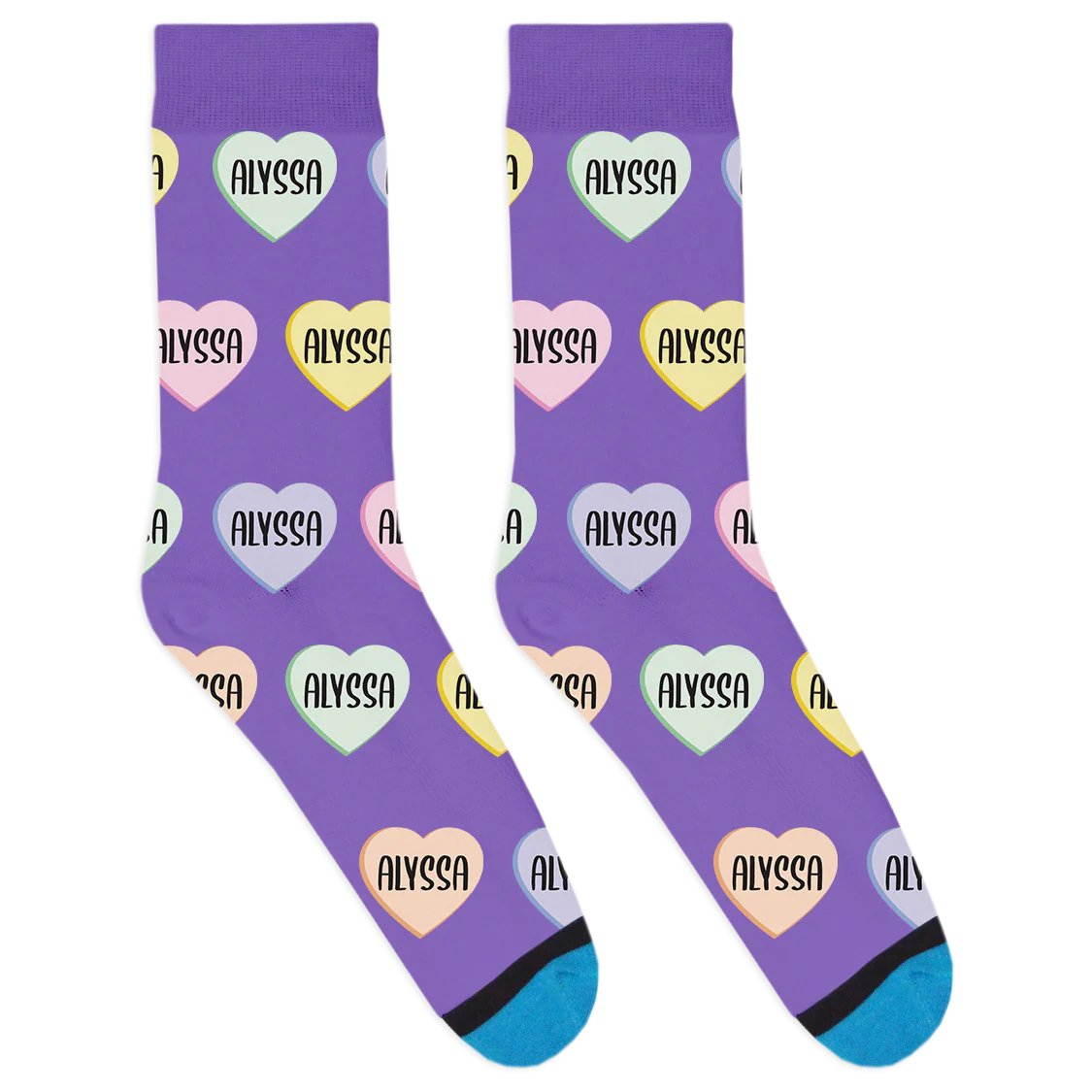 Custom Candy Heart Name Socks - Image 8