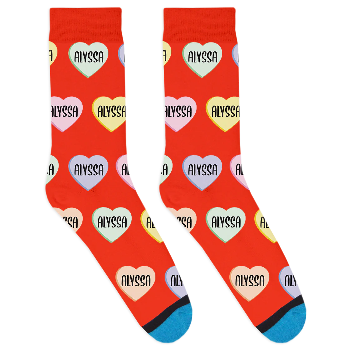 Custom Candy Heart Name Socks - Image 9