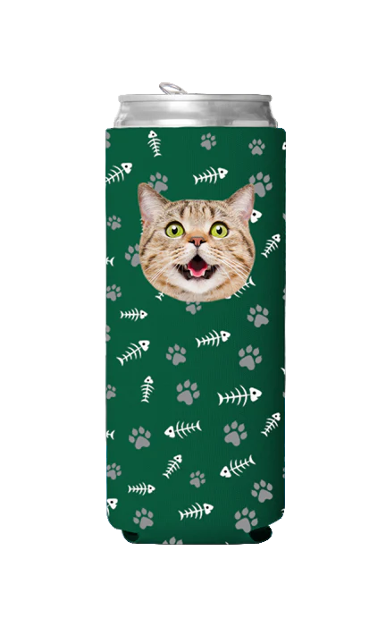 Custom Cat Pattern Can Cooler - Image 8