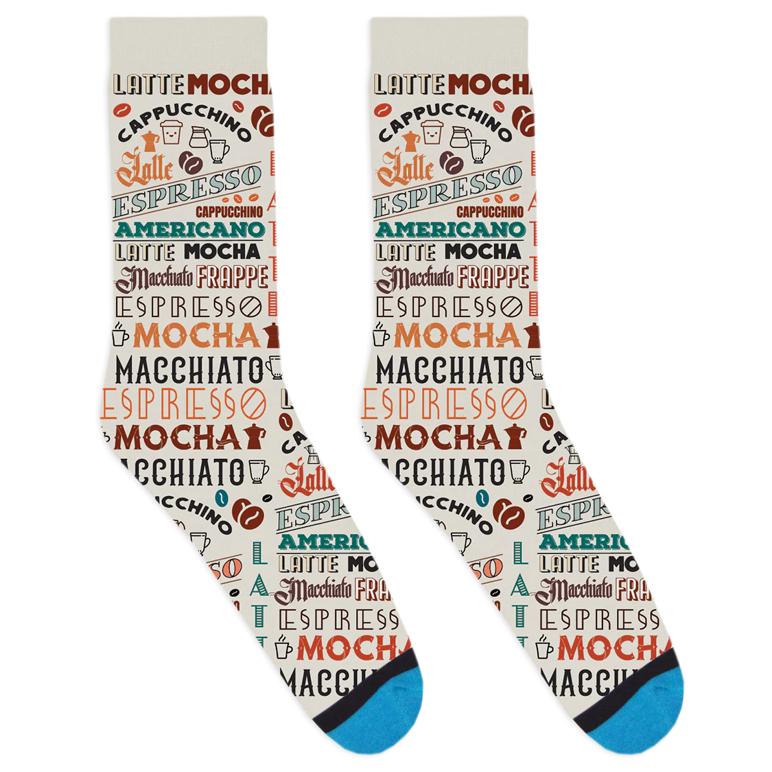 Coffee Text Socks