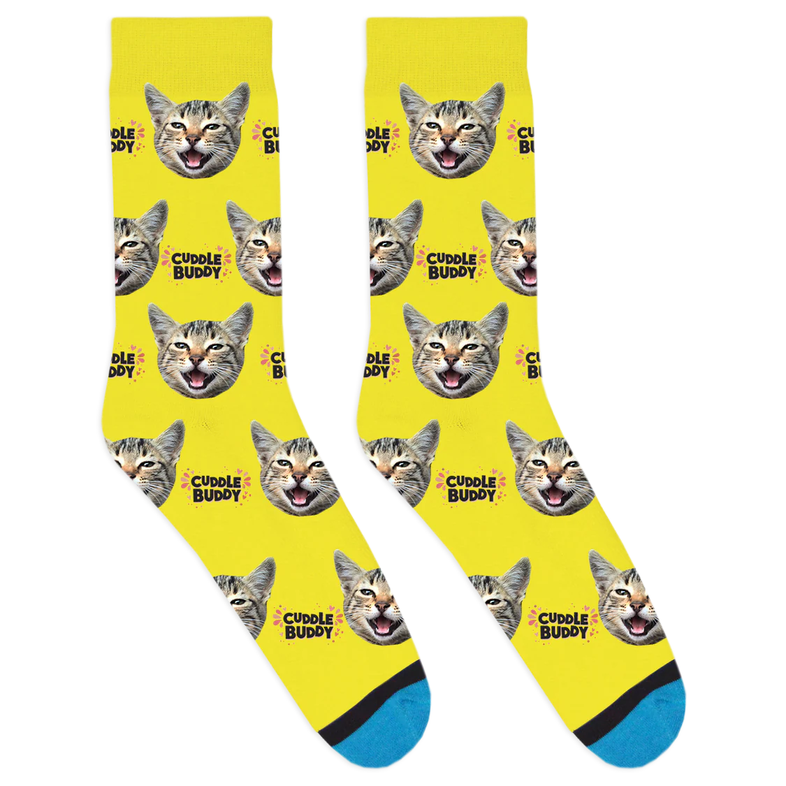 Custom Cuddle Buddy Black Socks - Image 10