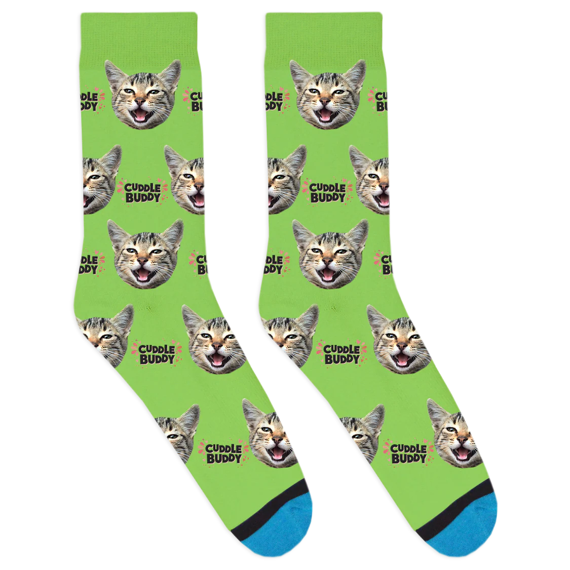 Custom Cuddle Buddy Black Socks - Image 3
