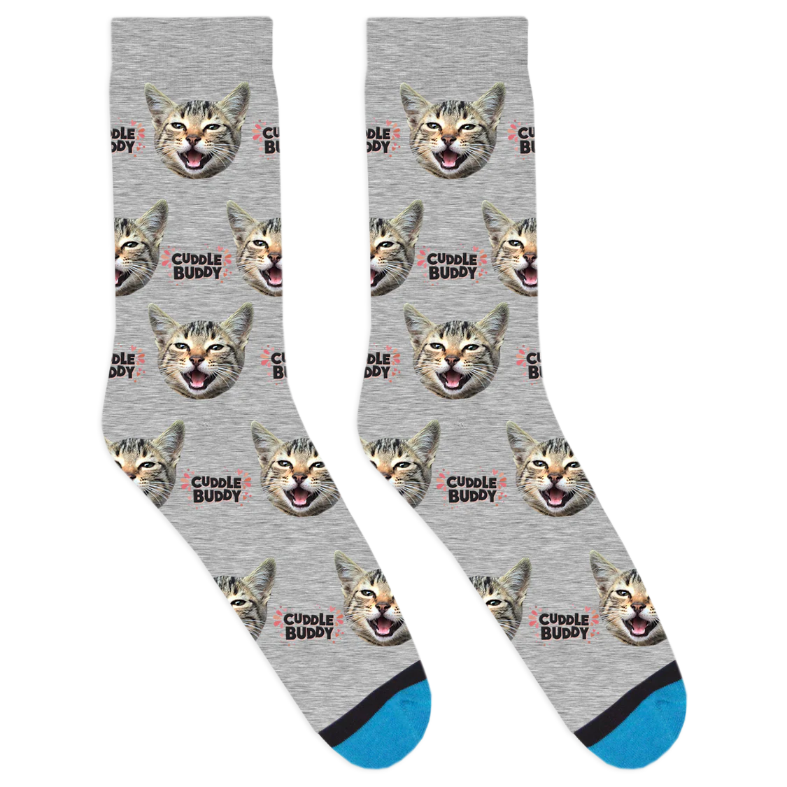 Custom Cuddle Buddy Black Socks - Image 4