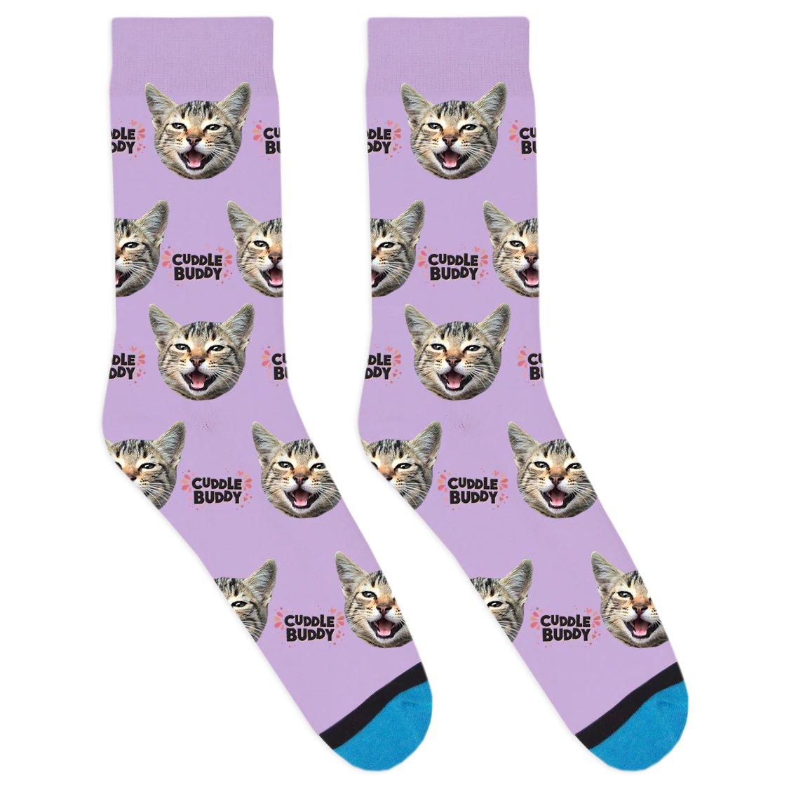 Custom Cuddle Buddy Black Socks - Image 5