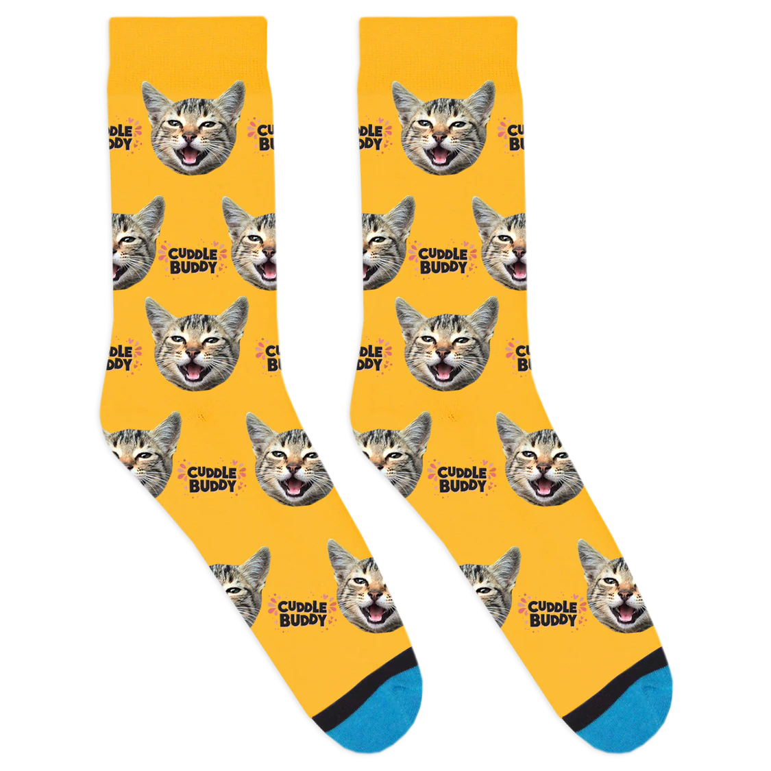Custom Cuddle Buddy Black Socks - Image 6