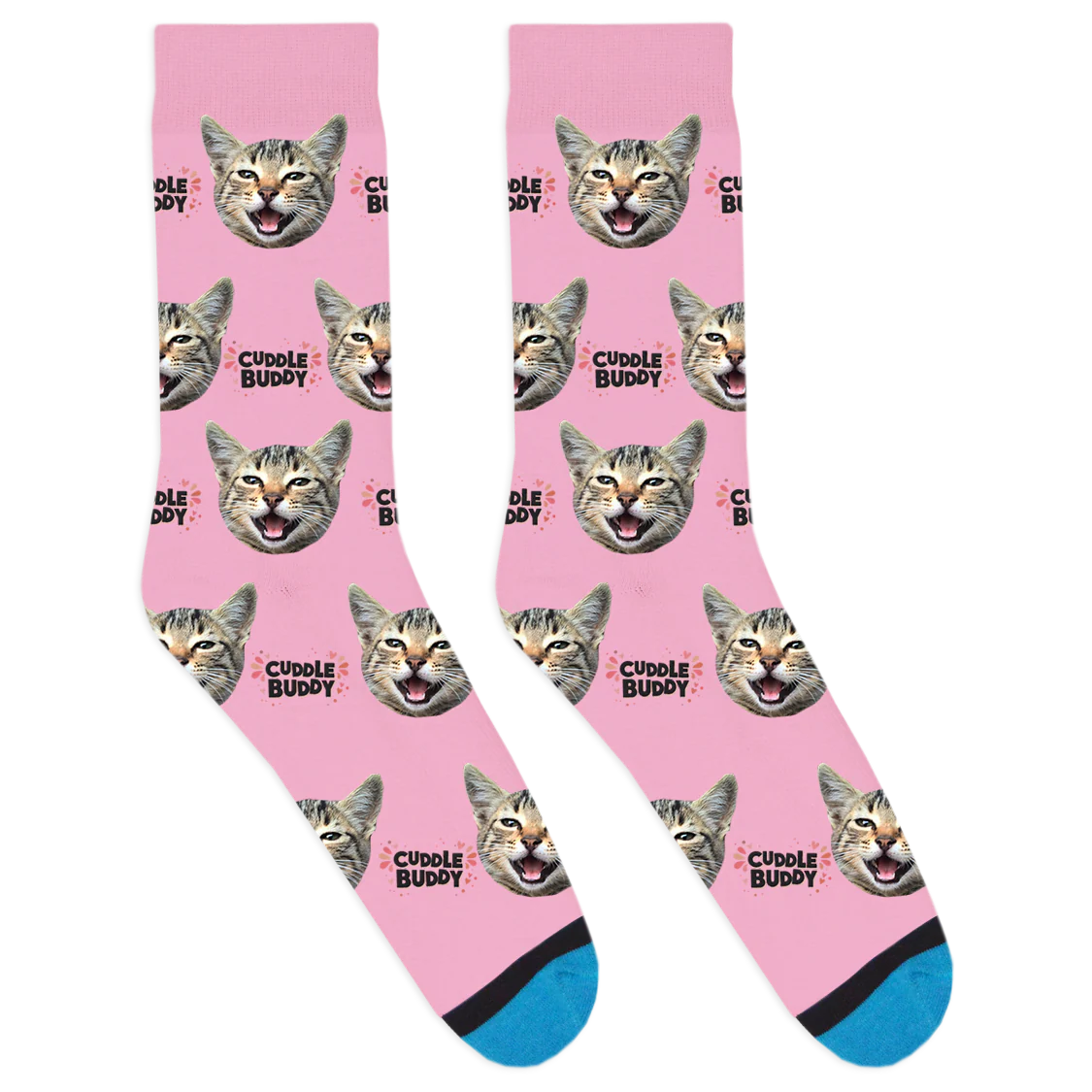 Custom Cuddle Buddy Black Socks - Image 7