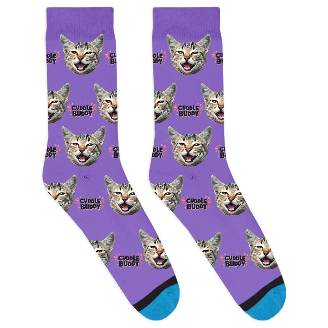 Custom Cuddle Buddy Black Socks - Image 8