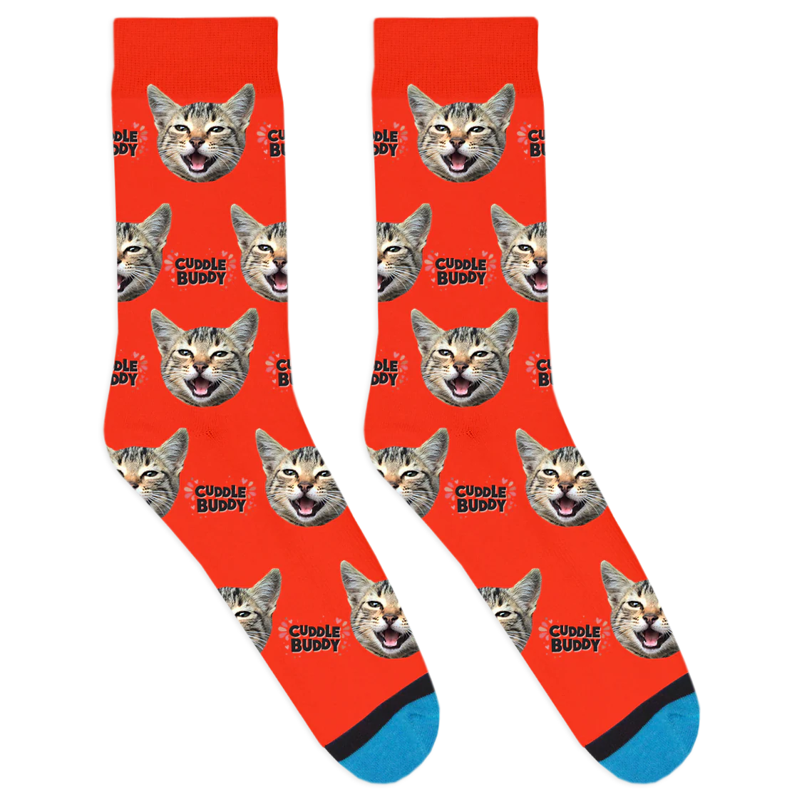 Custom Cuddle Buddy Black Socks - Image 9