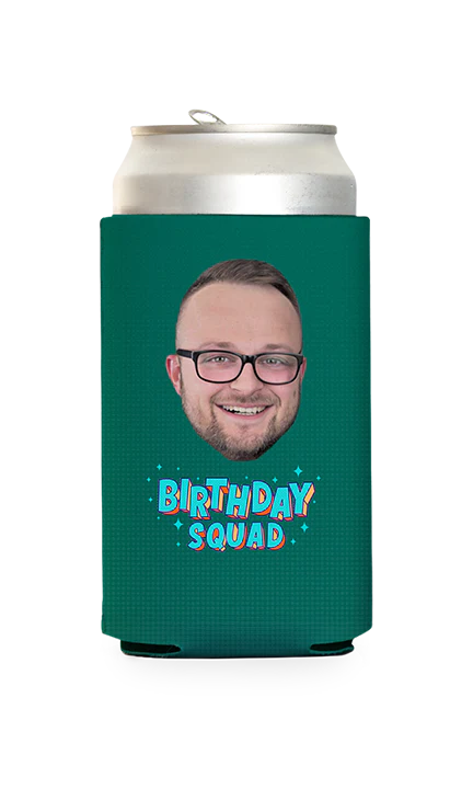 Custom Birthday Squad Blue Can Cooler - Image 4