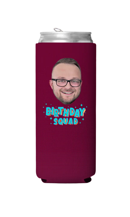 Custom Birthday Squad Blue Can Cooler - Image 5