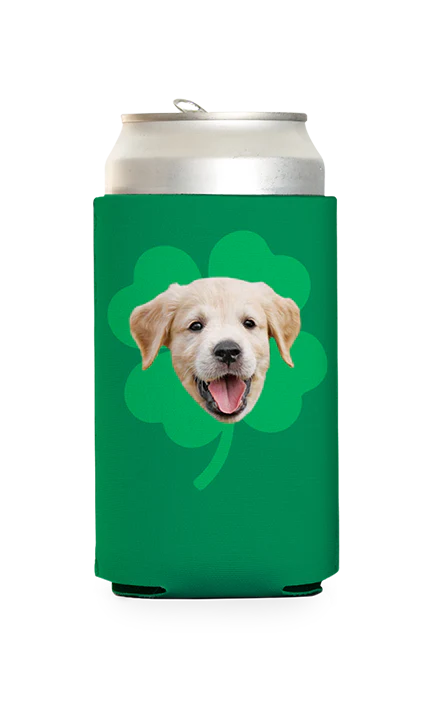 Custom Big Shamrock Can Cooler