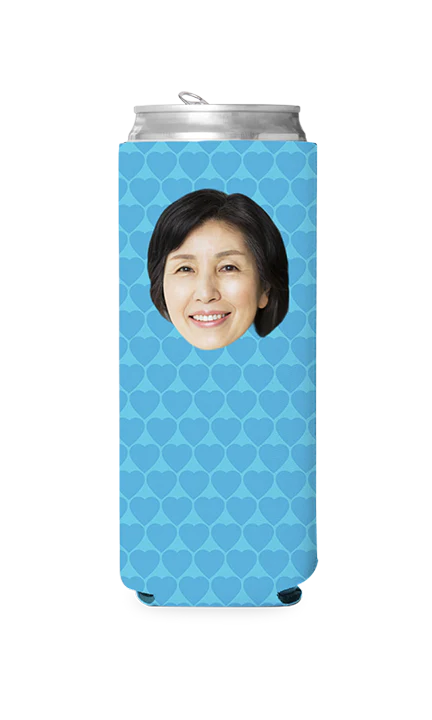 Custom Blue Hearts Can Cooler - Image 2
