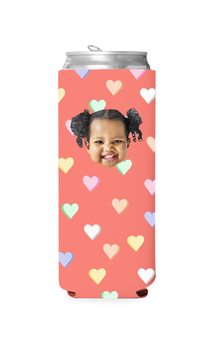 Custom Candy Hearts Can Cooler - Image 2