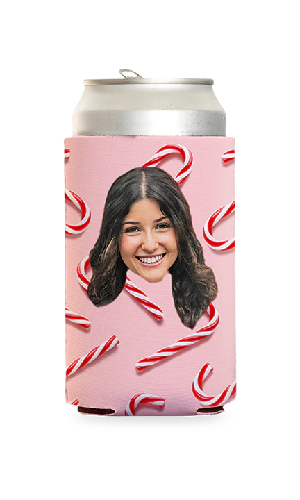 Custom Christmas Candy Cane Can Cooler