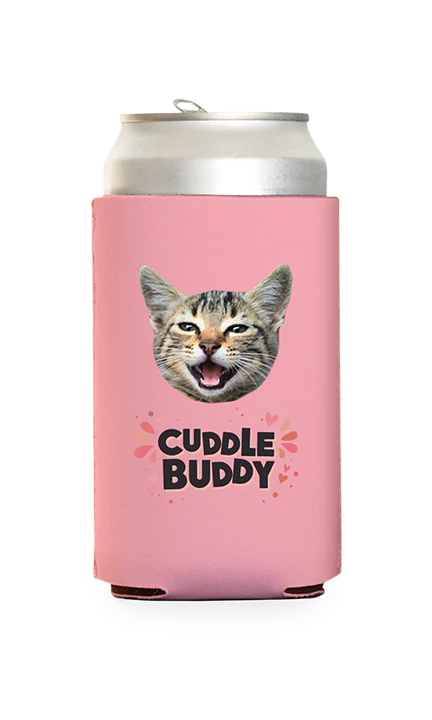 Custom Cuddle Buddy Black Can Cooler