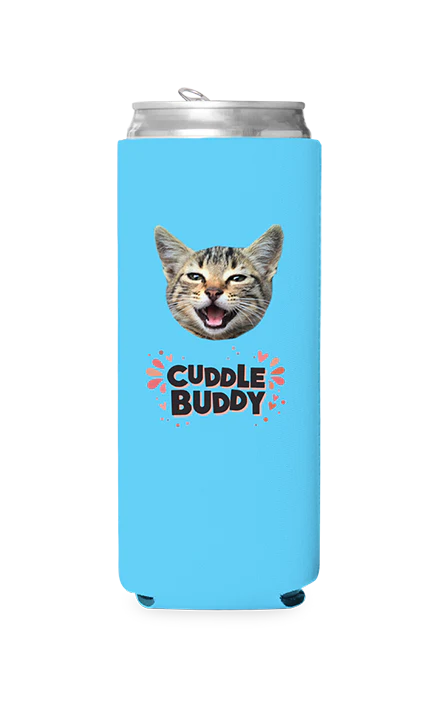 Custom Cuddle Buddy Black Can Cooler - Image 2