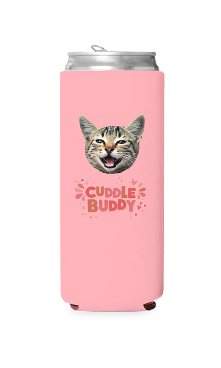 Custom Cuddle Buddy Pink Can Cooler - Image 3