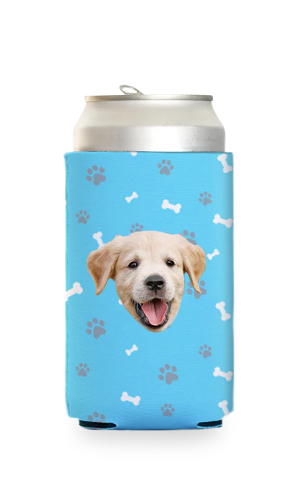Custom Dog Bones & Paws Can Cooler