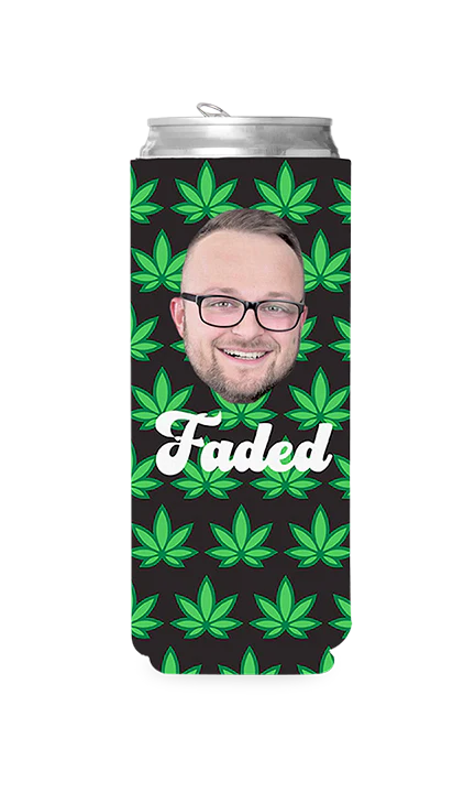 Custom Faded Weed Can Cooler - Image 2