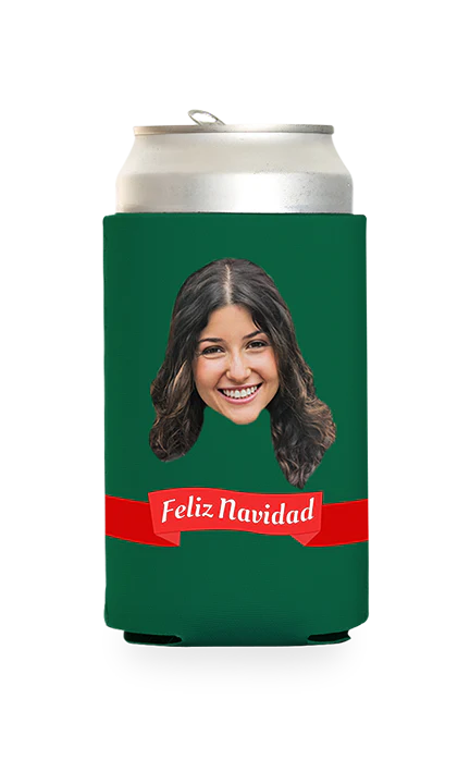 Custom Feliz Navidad Can Cooler