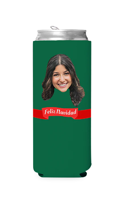 Custom Feliz Navidad Can Cooler - Image 3