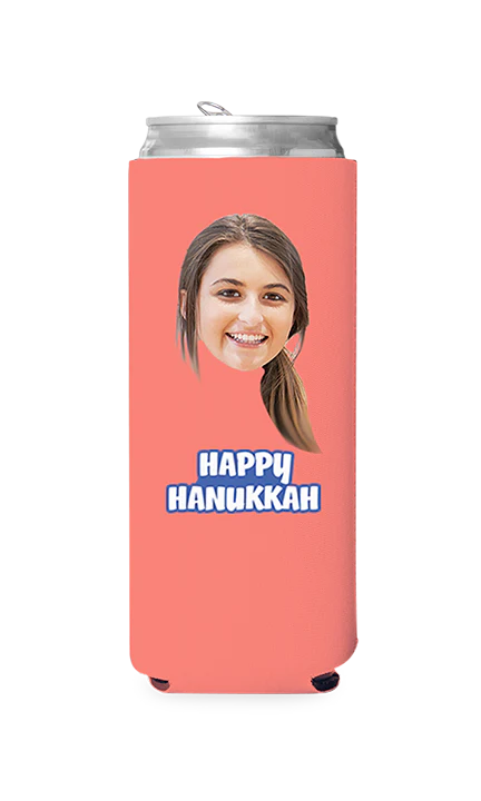 Custom Happy Hanukkah Can Cooler - Image 2