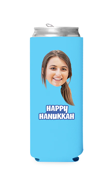 Custom Happy Hanukkah Can Cooler - Image 6