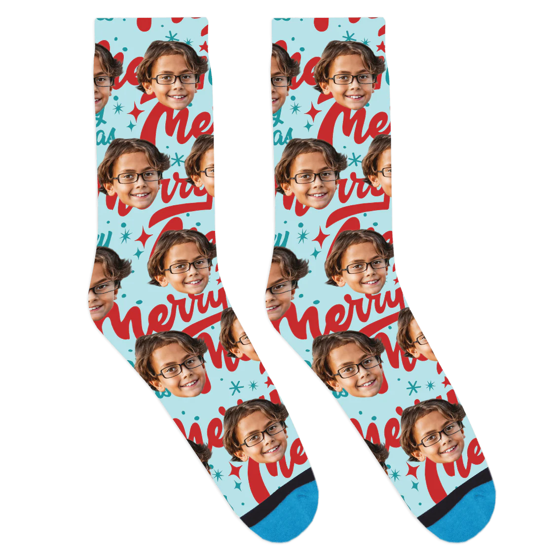 Custom Merry Christmas Font Socks - Image 2