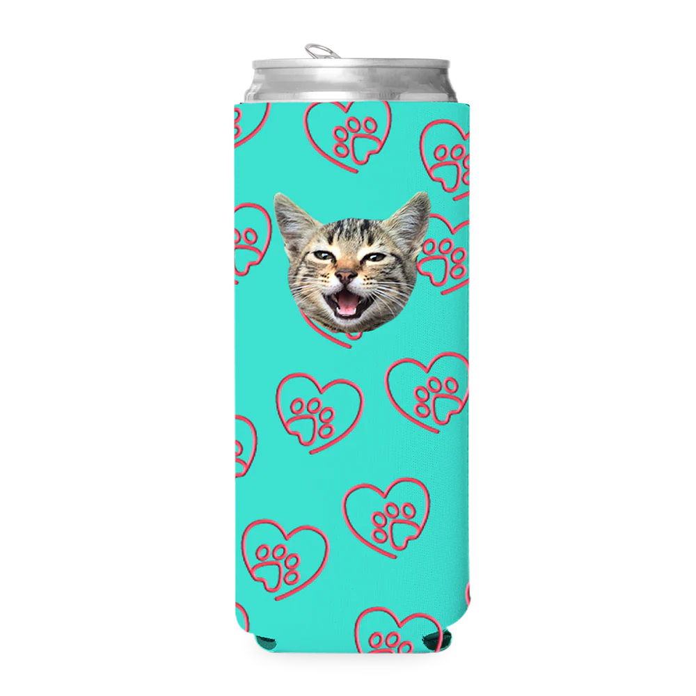 Custom Paw Heart Can Cooler - Image 10