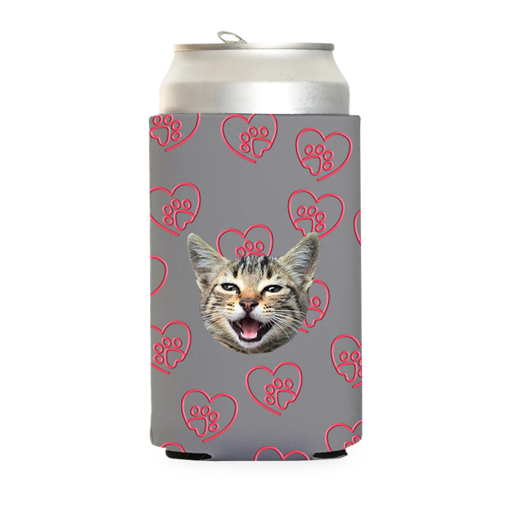 Custom Paw Heart Can Cooler - Image 15