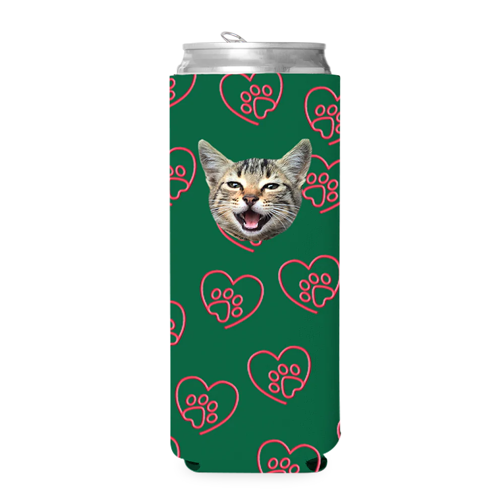 Custom Paw Heart Can Cooler - Image 3