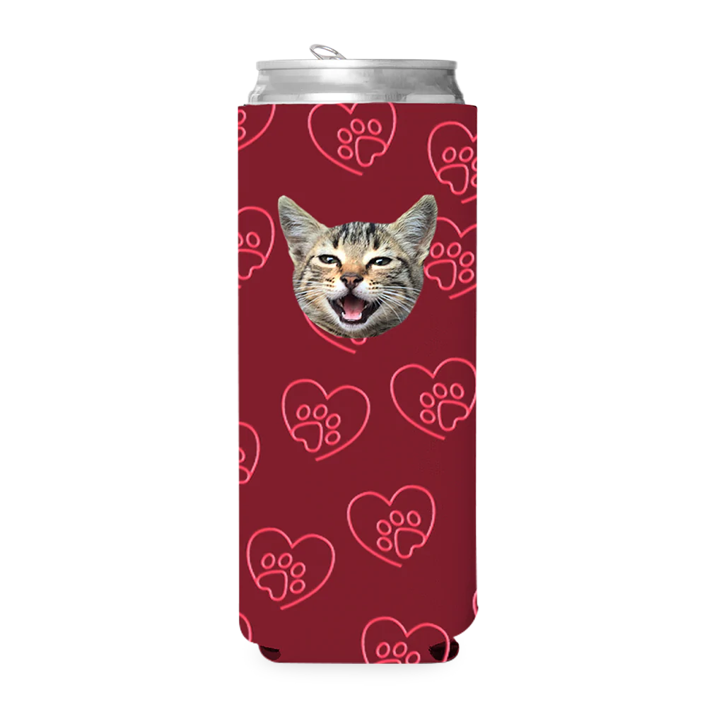 Custom Paw Heart Can Cooler - Image 4
