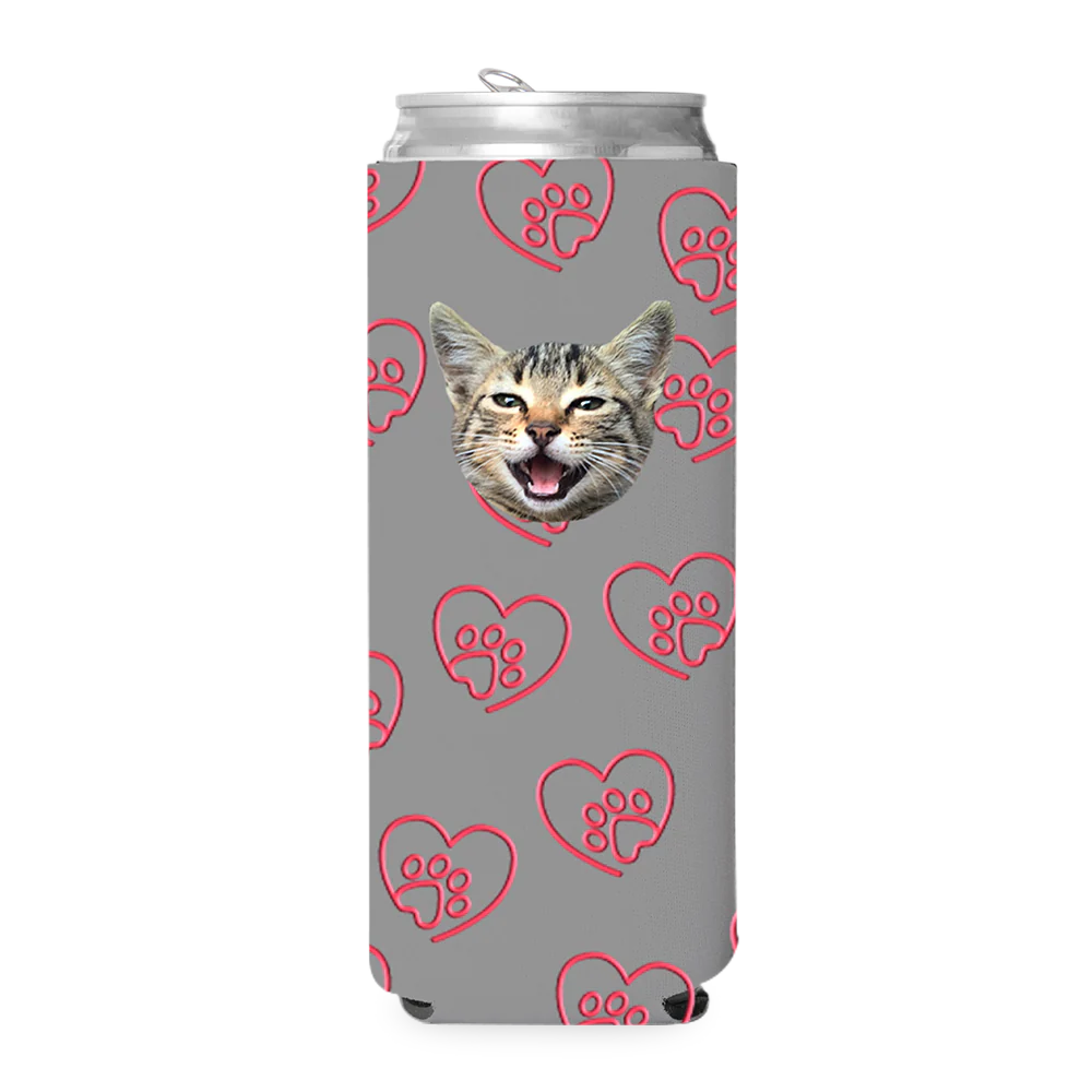 Custom Paw Heart Can Cooler - Image 5