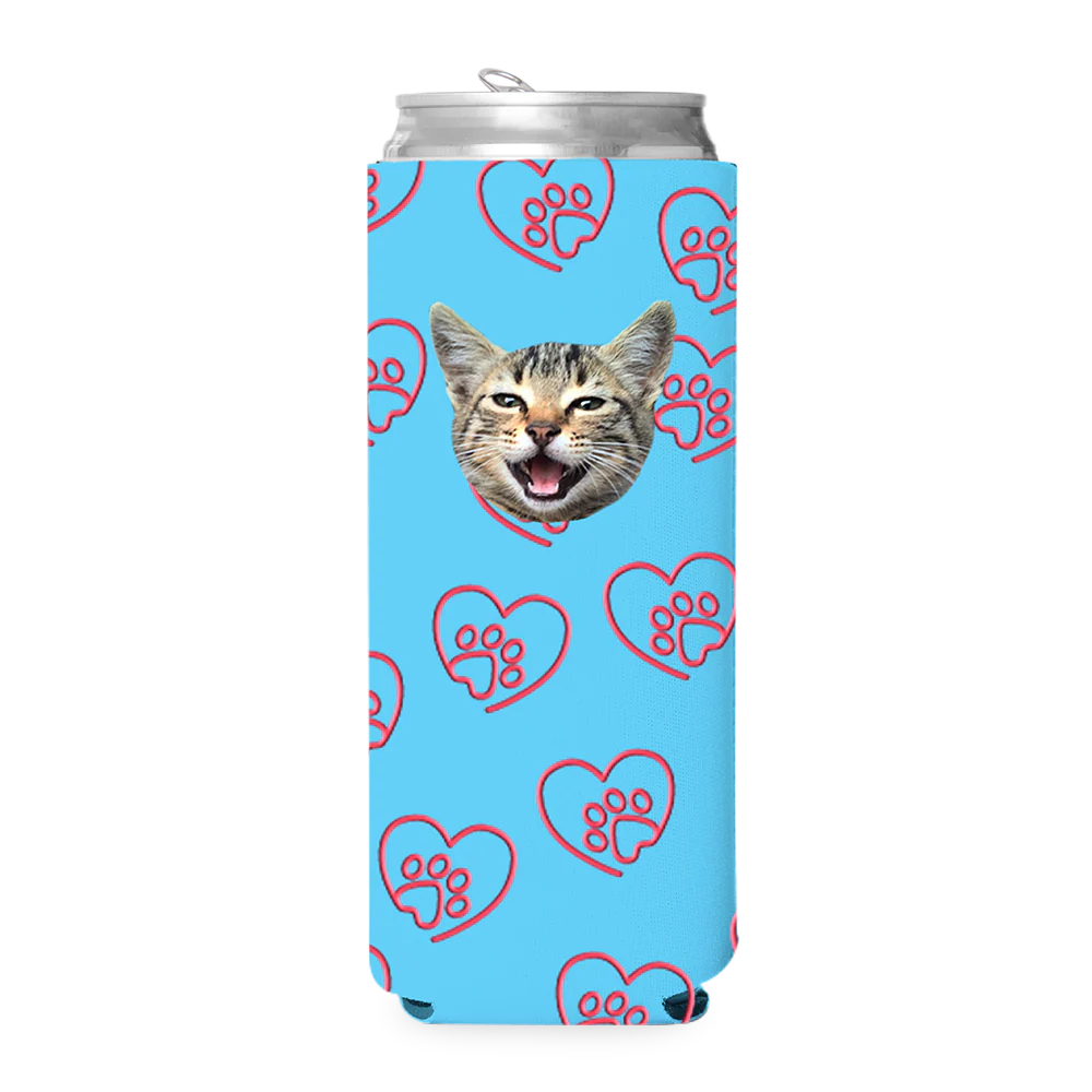 Custom Paw Heart Can Cooler - Image 6
