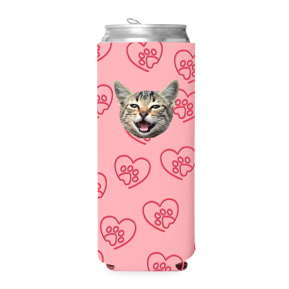 Custom Paw Heart Can Cooler - Image 8