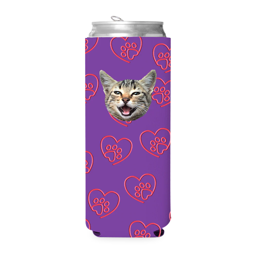 Custom Paw Heart Can Cooler - Image 9