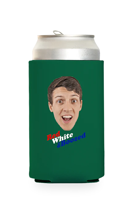 Custom Red White and Boozed Can Cooler - Image 12