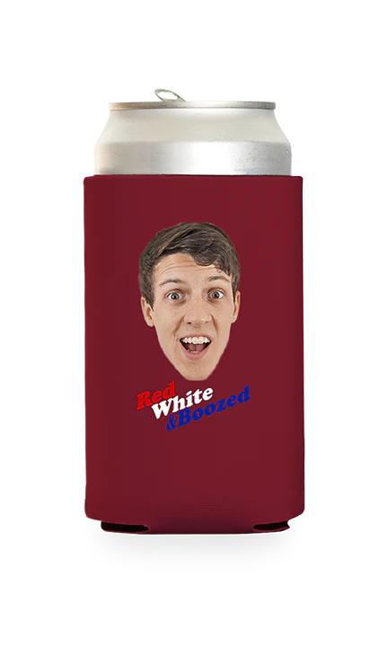 Custom Red White and Boozed Can Cooler - Image 13