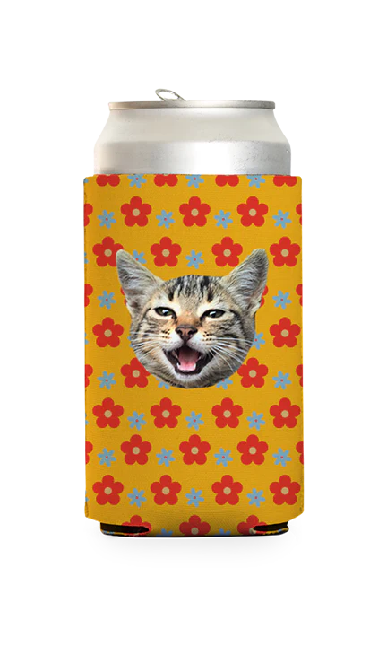 Custom Retro Flowers Can Cooler - Image 11