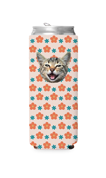 Custom Retro Flowers Can Cooler - Image 3