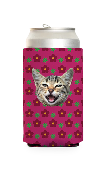 Custom Retro Flowers Can Cooler - Image 4