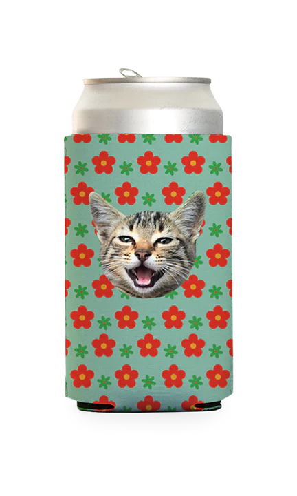 Custom Retro Flowers Can Cooler - Image 6