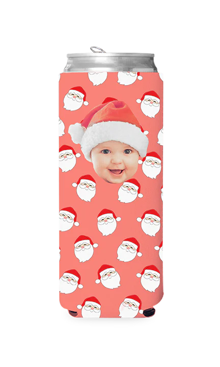 Custom Santa Pattern Can Cooler - Image 2