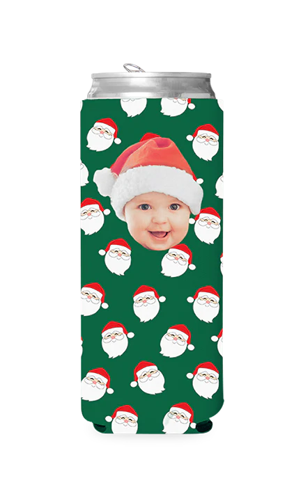 Custom Santa Pattern Can Cooler - Image 3