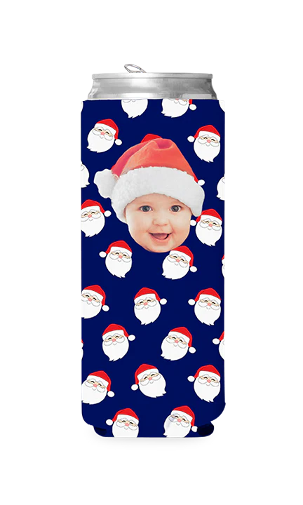 Custom Santa Pattern Can Cooler - Image 7