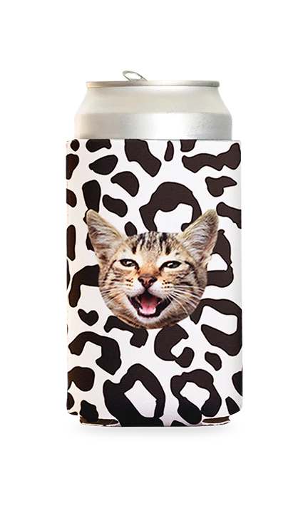 Custom Snow Leopard Can Cooler