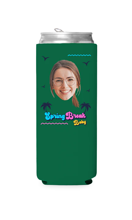 Custom Tropical Spring Break Can Cooler - Image 3